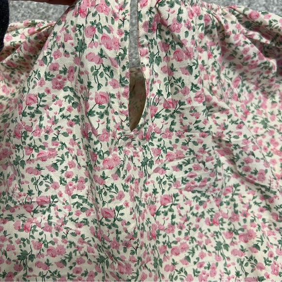 English Factory Blouse Size Medium Pink Ditsy Floral Long Sleeve Maxine - Picture 7 of 8